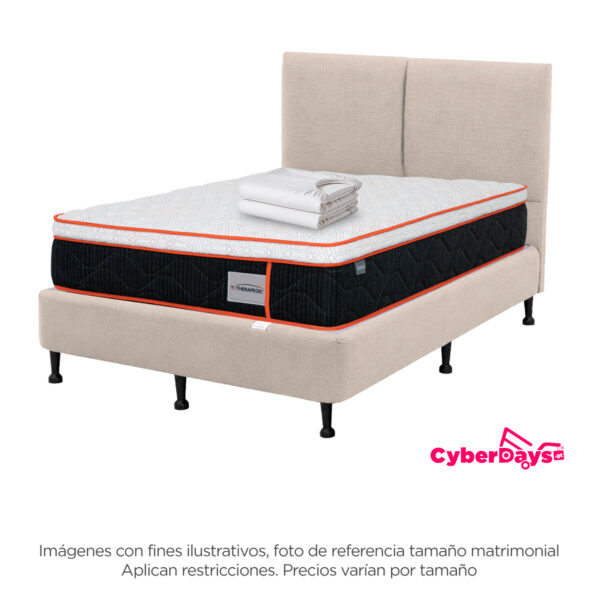 Cyberdays Combo: Camastrón Balance + Colchón Sleep Fitness Comfort + Protector